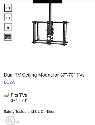 #ad Sanus LC2A dual tv ceiling mount 37” To 70. $300.00