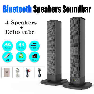 #ad Bluetooth Soundbar TV Home Speaker System Wireless Subwoofer 3D Surround Sound $50.39