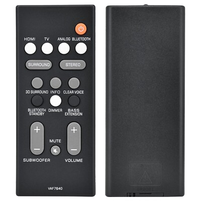 #ad New VAF7640 Remote Control For Sound Bar Yamaha Home Theater ATS 1080 YAS 108 $7.80