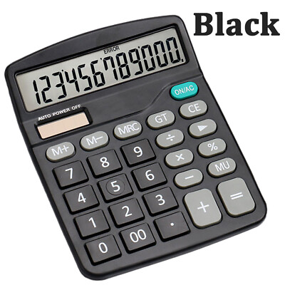 #ad Desktop Calculator 12 Digit Display Battery Solar Basic Big Button Business Home $12.26