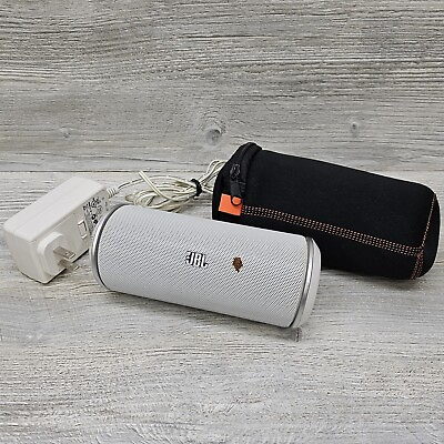 #ad 1st Gen JBL Flip 1 Portable Wireless Bluetooth Speaker White Charger Case Tested $26.99