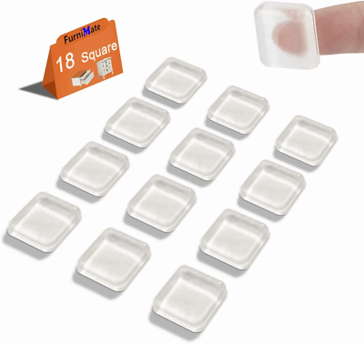 #ad #ad 18Pcs Square Large Clear Rubber Bumper Pads for Glass Table Top Sound Dampening $16.38