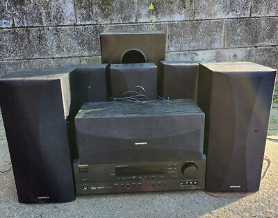 #ad #ad Onkyo HT R510 Audio Video Home Theater 6.1 Channel Surround Sound Stereo Bundle $385.99