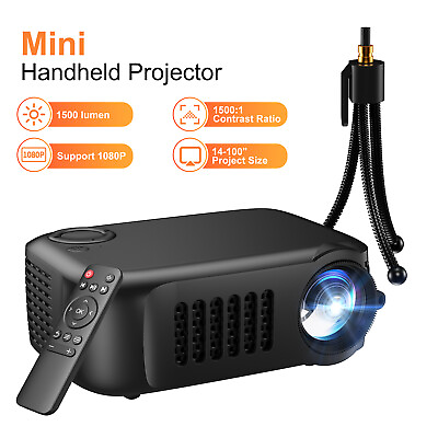#ad 1080P Full HD Mini Portable Projector Home Theater Cinema Video Movie HDMI USB $35.99