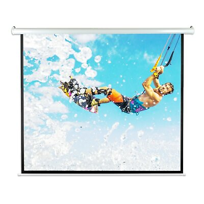 #ad Pyle 84quot; Motorized Projector Screen Easy to Use amp; Lightweight White PRJELMT86 $132.99