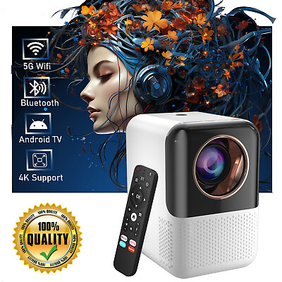 #ad 9000LMS 4K Projector 1080P 3D 5G WiFi Bluetooth Video Home Theater 120quot; Display $74.99
