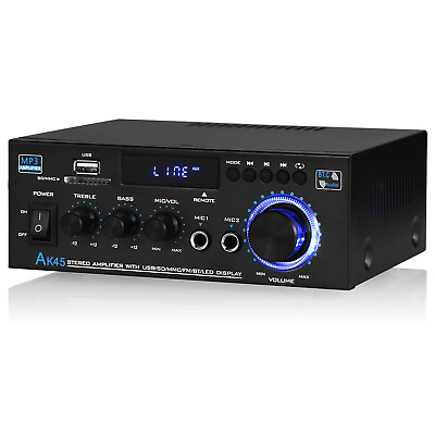 #ad Karaoke Bluetooth Amplifier Audio Amp for Home Marine Car Amp with Remote USB FM $33.29