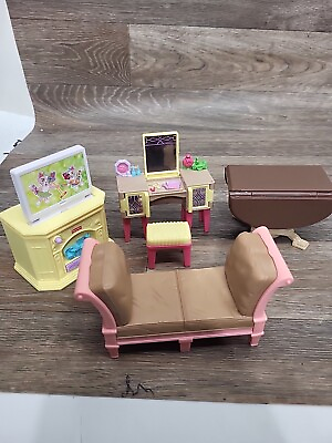 #ad #ad Fisher Price Loving Family Dollhouse Furniture Parents Bed Vanity TV Sounds $19.00
