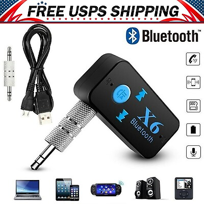 #ad Portable Wireless Bluetooth Receiver Audio Adapter 3.5mm Jack For Speaker Stereo $5.99