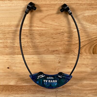 #ad TV Ears Blue Wireless Voice Clarifying 2.3 Mhz Infrared TV Hearing Aid Headset $34.99