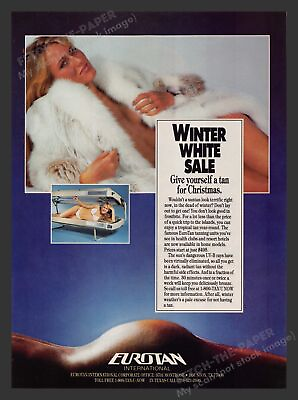 #ad Eurotan Home Sun Tanning Beds Cute Blonde 1980s Print Advertisement 1985 $10.99