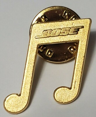 #ad Bose Music Note Tie Tac Musical Theme Golden Metal 1quot; High $14.99