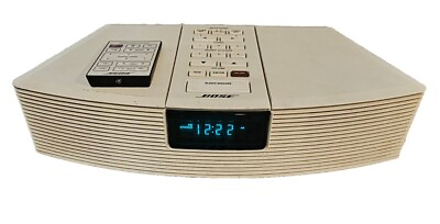#ad Bose Wave AWR1 1W Radio AM FM Alarm Aux White Remote Works Great $115.99