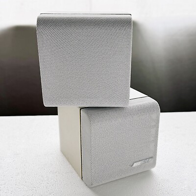#ad Bose White Double Cube Redline Speakers Swivel Tested $19.99