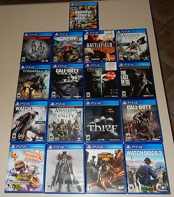 #ad 17 Sony Playstation 4 PS4 Games Grand Theft Auto Five Titanfall FarCry 4 Watchdo $158.88