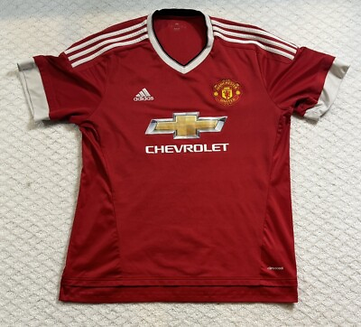 #ad Manchester United Men Jersey XL Red Logo Home 2014 2015 Graphic Short Sleeve $29.99