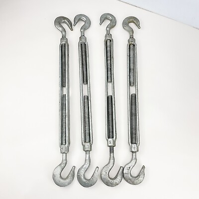 #ad Turnbuckle 1 2quot; x 20quot; Hook to Hook Forged Steel Galvanized 20quot; to 32quot; Pack of 4 $59.95