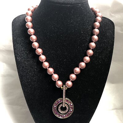 #ad HEIDI DAUS Infinity and Beyond Pink Crystal Drop Necklace $75.00