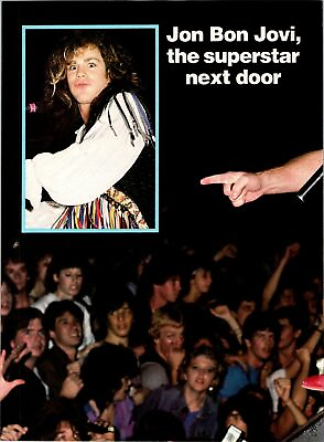 #ad 1987 VINTAGE 6 PAGE PRINT ARTICLE PHOTOS ON JON BON JOVI THE SUPERSTAR NEXT DOOR $9.95