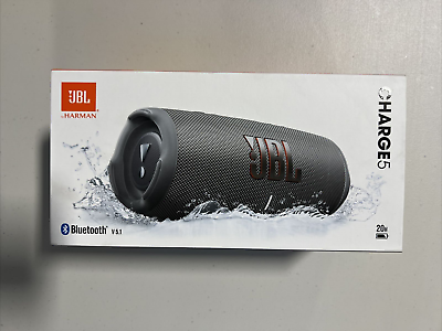 #ad JBL Charge 5 Waterproof Portable Bluetooth Speaker Gray Brand New Sealed $125.00
