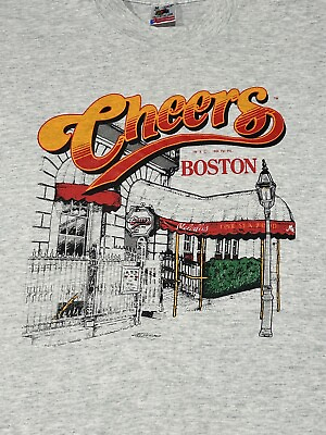 #ad Vintage 90s Cheers Boston Pub T Shirt Mens Sz Medium Gray Single Stitch 1994 $24.00