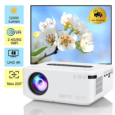 #ad 12000LMS 1080P Projector 4K 3D 5G WiFi Bluetooth Video Home Theater 200quot; Display $124.99