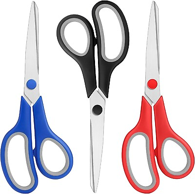 #ad 8 Inch Multipurpose Scissors Bulk Pack of 3 Ultra Sharp Blades $8.99
