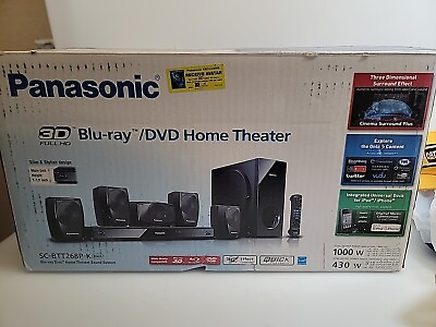 #ad Panasonic SC BTT268P K 3D Blu Ray Home Theater System New Open Box $299.95