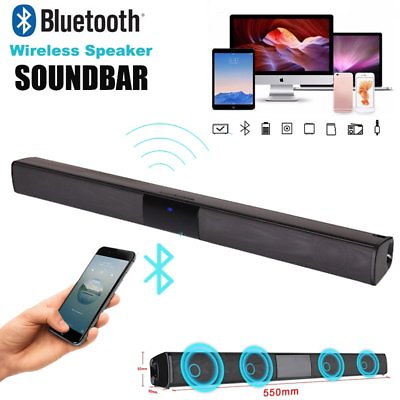 #ad Wireless Bluetooth Speaker 3D Stereo Super Bass Soundbar for TV HomeRemote $26.39