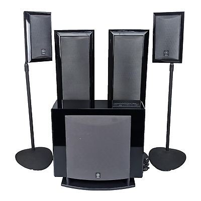 #ad Yamaha 4.1 Home Theater Speaker Set w Stands AP9500 AP9600 FSW100 Sub $229.95