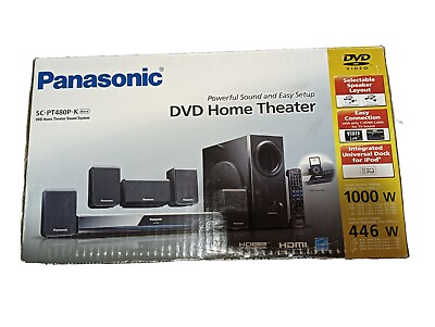 #ad Panasonic Home Theater Sound System SA PT480 DVD 5.1 6 Speakers Tested. $189.00