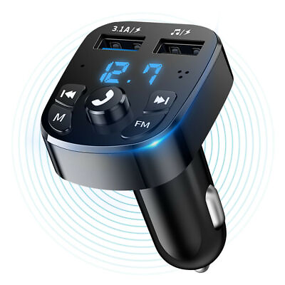 #ad New Car Bluetooth 5.0 FM Transmitter MP3 Player Wireless Audio Receiver USB Dual $5.49