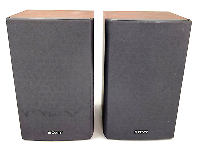#ad Sony Speakers SS CNEZ30 Wood Finish Bookshelf 9” X 6” X 6” Wired Tested $41.99