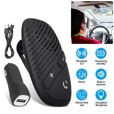#ad Sun Visor Wireless Hands Free Car Kit Speakerphone Speaker Phone for Bluetooth $18.00