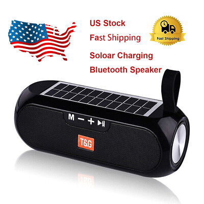 #ad Bluetooth Speaker Wireless Stereo Solar Power Loudspeaker FM Radio Aux TF USB $13.99