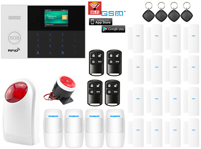 #ad S57 WiFi IP APP GSM RFID Wireless Kits Home Security Alarm SystemStrobe Light $172.89