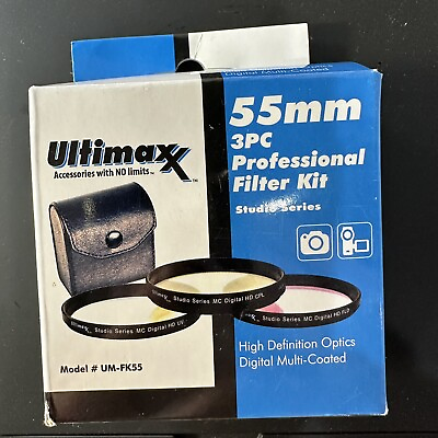 #ad Ultimaxx 3 Piece HD Filter Kit UV CPL FLD for Canon Nikon Sony with Case NEW $8.99