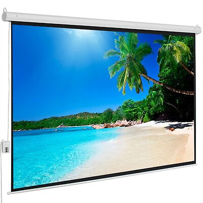 #ad 100quot; 4:3 Foldable Electric Motorized Projector Screen HD Home Theater Remote $86.98