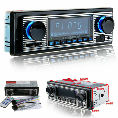 #ad Car In Dash MP3 Stereo Radio Player Bluetooth 4 CH Output FM USB AUX In Remote $21.90