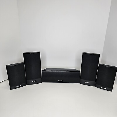 #ad Sony Surround Sound 5 Speaker System Black SS CT91 SS TS94 SS TS92 Tested Works $39.97