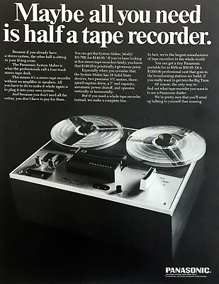 #ad 1967 Panasonic System Maker Stereo Tape Recorder photo vintage print ad $7.99