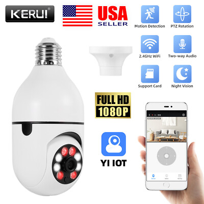 #ad 360° 1080P IP E27 Light Bulb Camera Wi Fi IR Night Smart Home Wireless Security $13.18