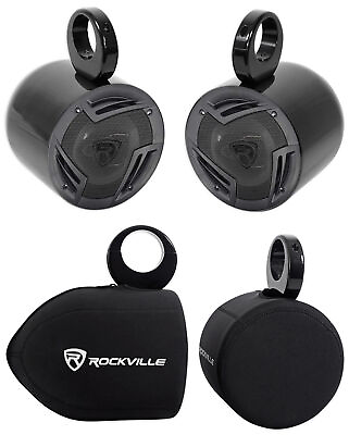 #ad 2 Rockville 6.5quot; 750W Rollbar Soundbar Speakers Covers For Jeep Wrangler $164.95