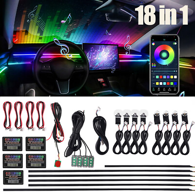 #ad 18 in 1 Symphony Dream Car Interior Ambient Lighting Full LED Bead Wireless Kit $90.99