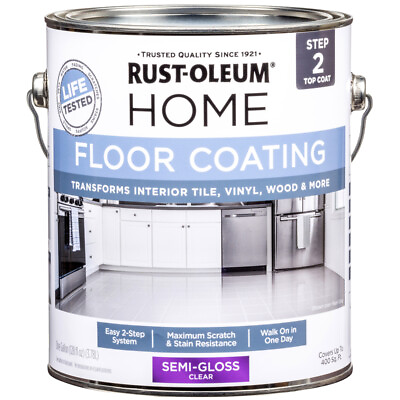#ad Rust Oleum Home Top Coat Semi Gloss Clear Floor Paint 1 gal Pack of 2 $166.38