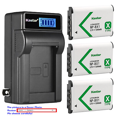 #ad Kastar Battery LCD Wall Charger for Sony Genuine NP BX1 amp; Sony Type X Battery $7.99