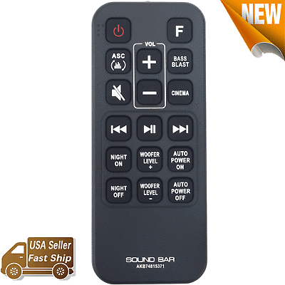 #ad AKB74815371 Replace Soundbar Remote Control for LG Sound Bar SJ3 SJ4 SK4D SL3D $10.99