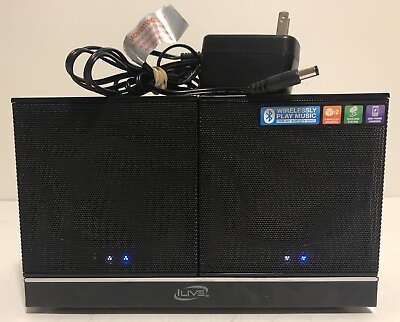 #ad iLIVE Wireless Bluetooth Speakers ISB614B 4 3 8” Cube w Charging Base $39.99