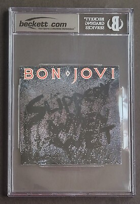#ad JON BON JOVI SIGNED SLABBED BECKETT BAS COA MUSIC BAND AUTOGRAPHED SLIPPERY WET $449.00