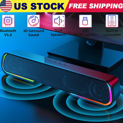 #ad Powerful TV Sound Bar Home Theater Subwoofer Soundbar Bluetooth 5.0 Wireless LED $19.55